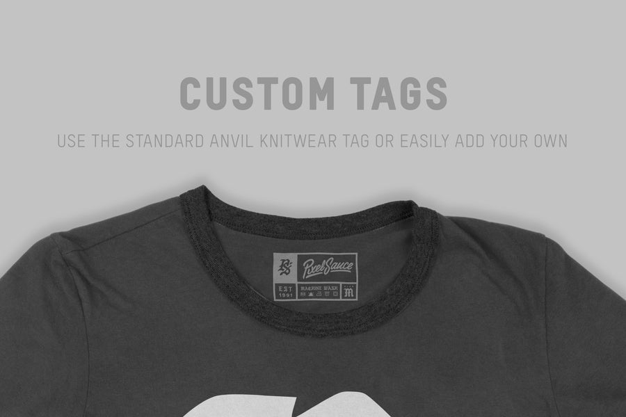 Anvil Knitwear 988 Adult Lightweight Ringer T-Shirt Mockups