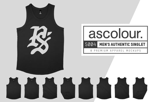 AS Colour 5004 Men's Authentic Singlet Mockups