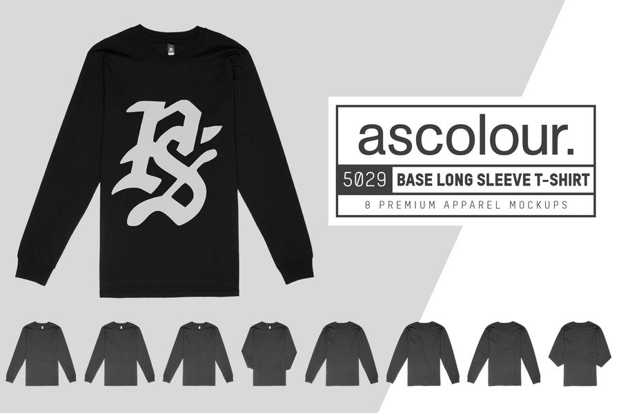 AS Colour 5029 Base Long Sleeve T-Shirt Mockups