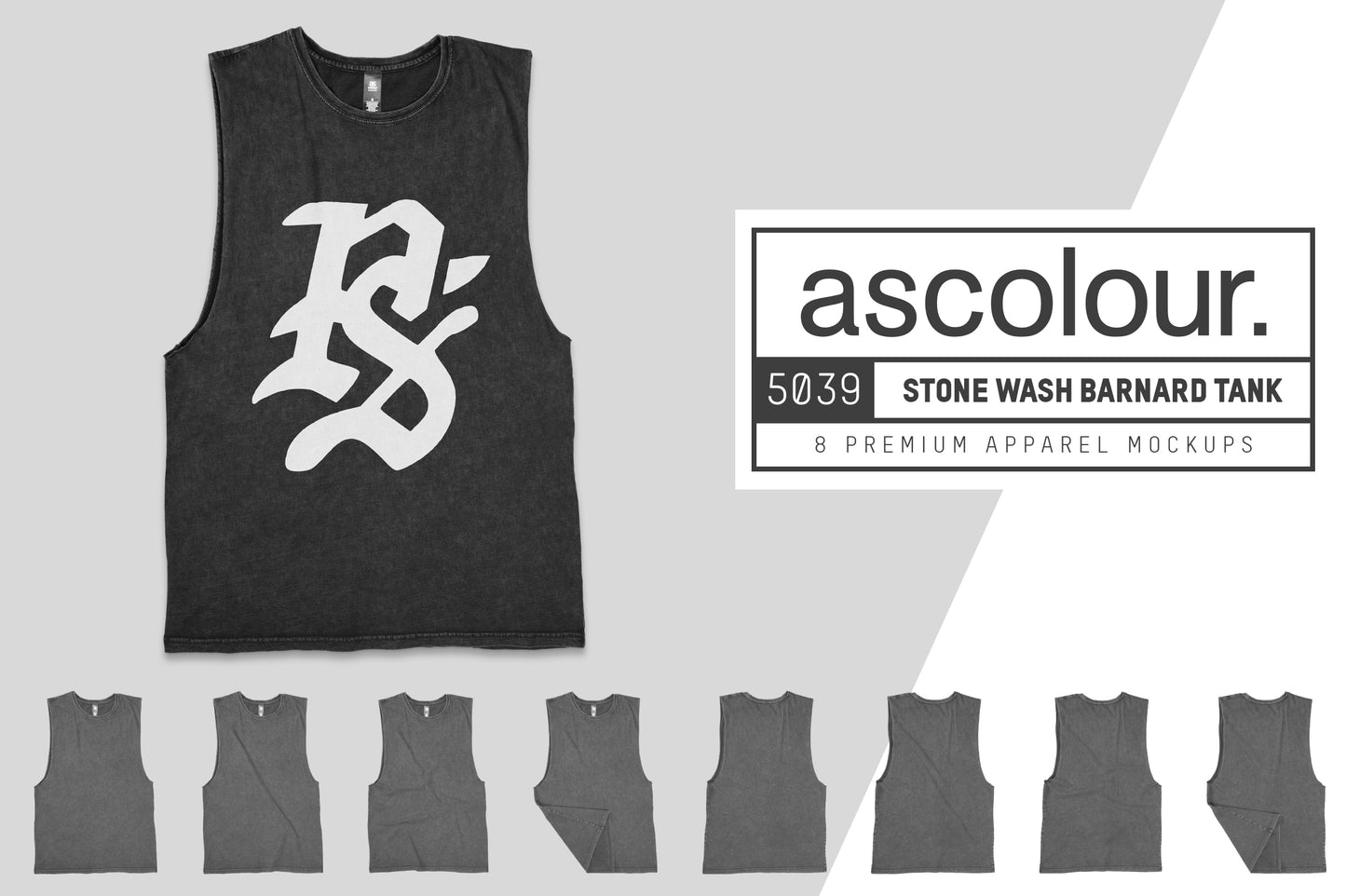 AS Colour 5039 Men's Stone Wash Barnard Tank Mockups