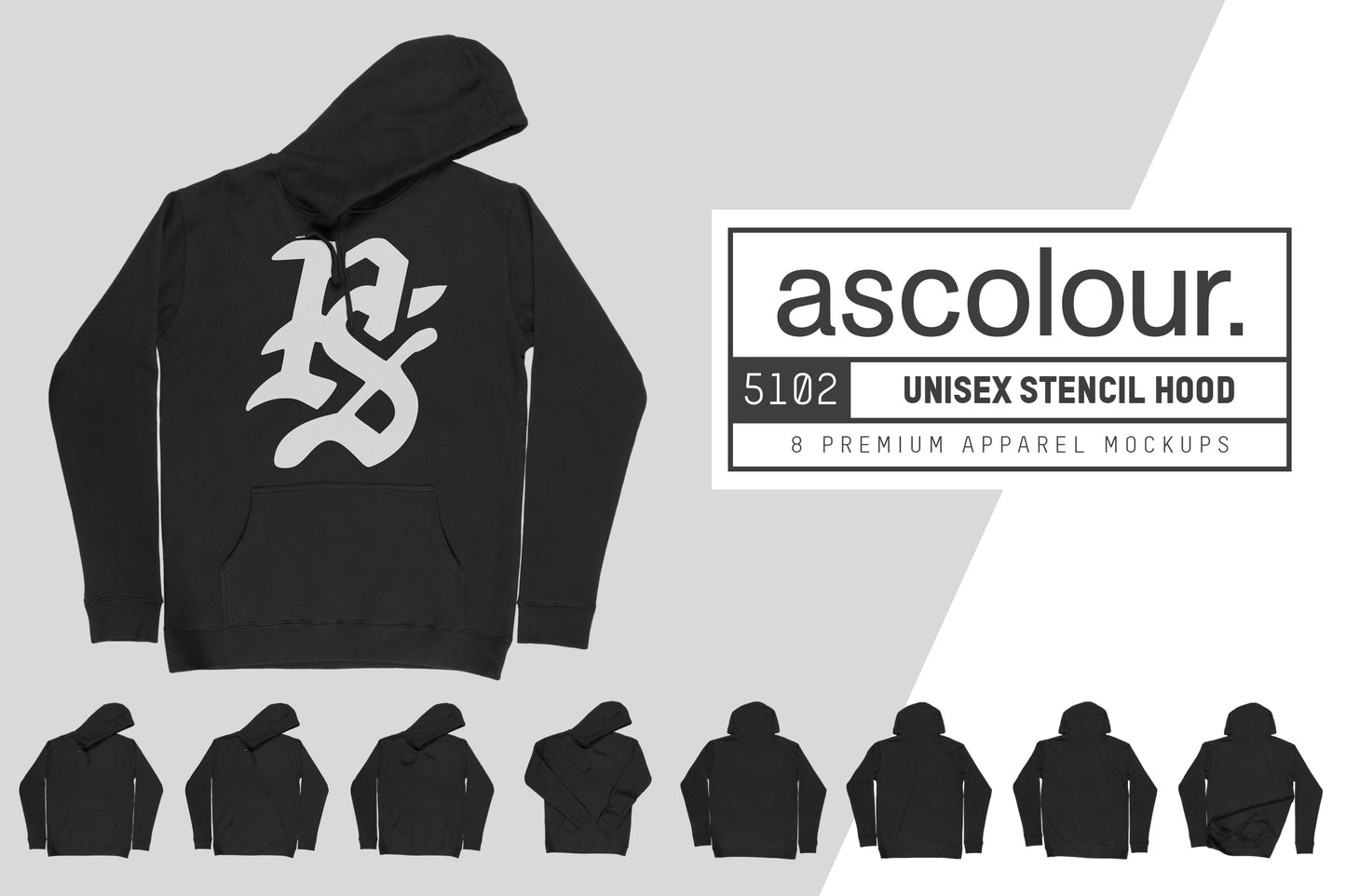 AS Colour 5102 Stencil Hoodie Mockups