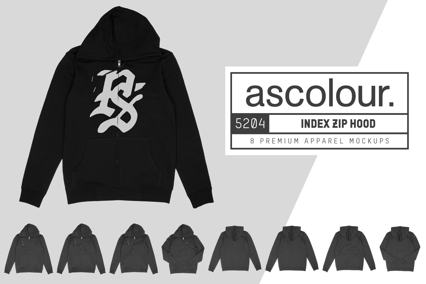 AS Colour 5204 Mens Index Zip Hood Mockups