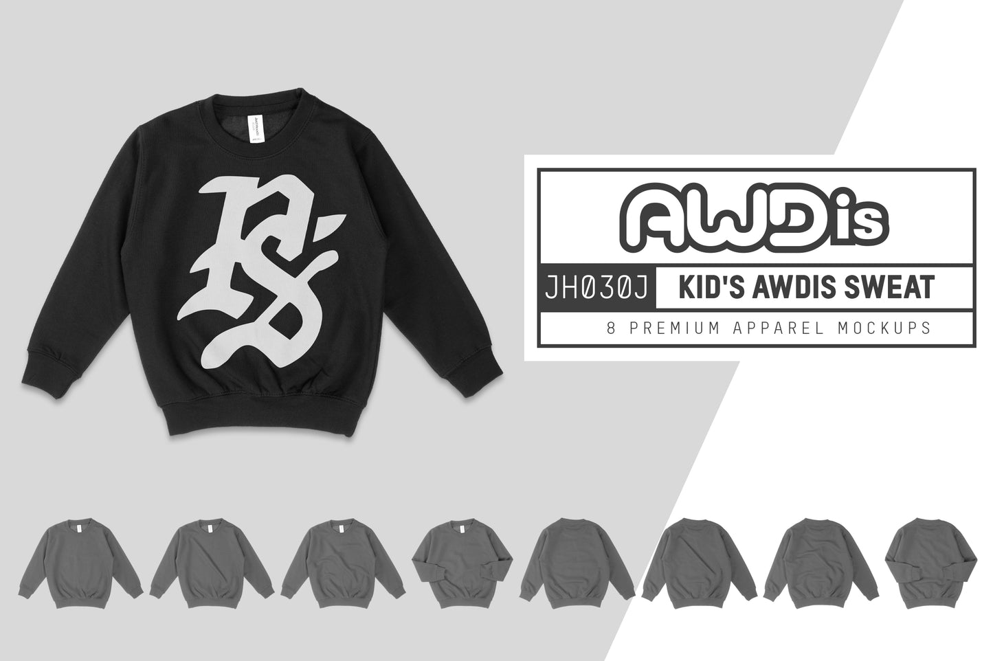 AWDis JH030J Kid's AWDis Sweat Mockups