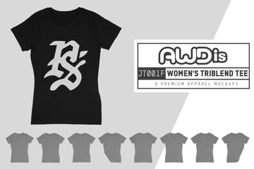 AWDis JT001F Women's Triblend T-Shirt Mockups