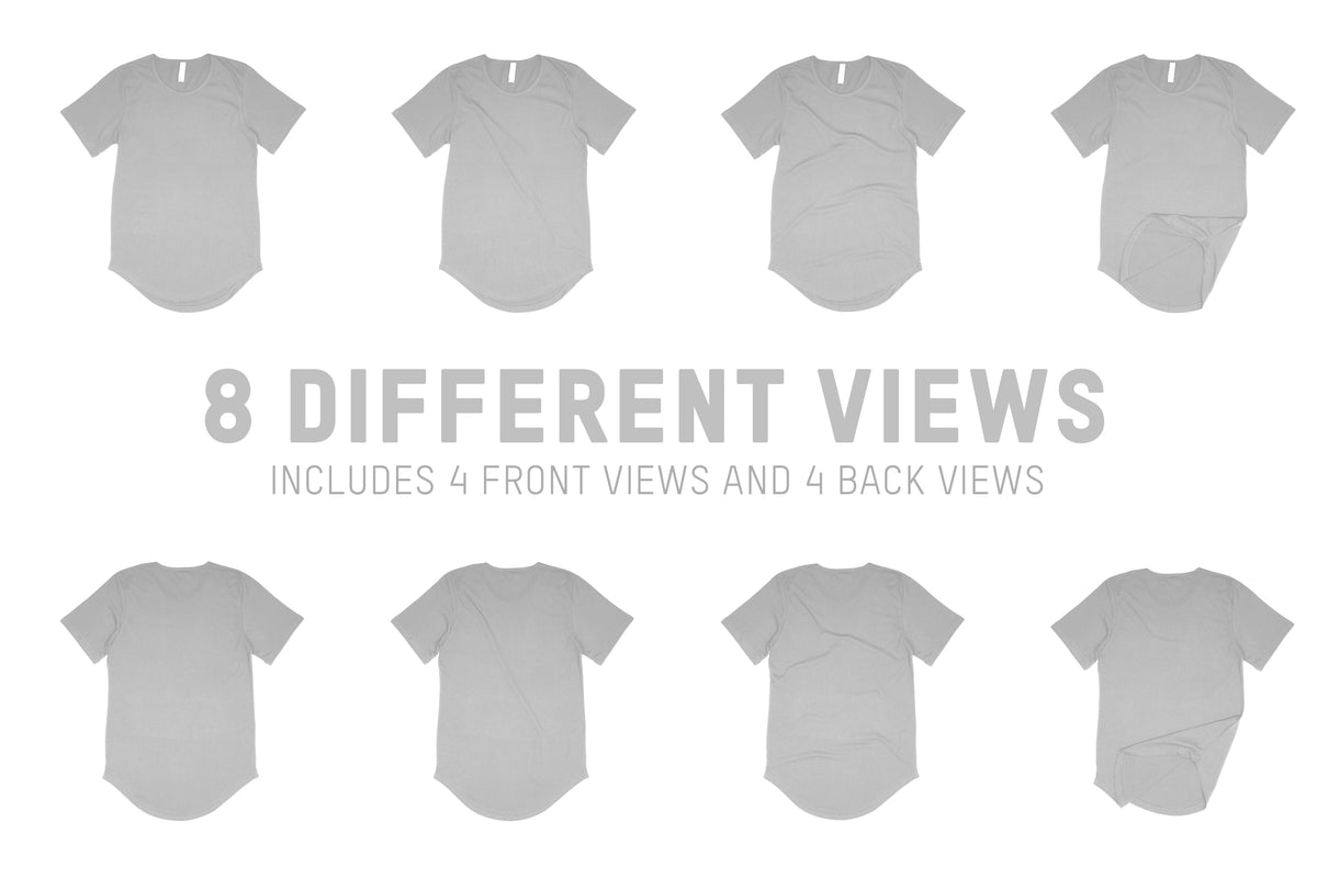 Bella + Canvas 3003 T-Shirt with Curved Hem Mockups