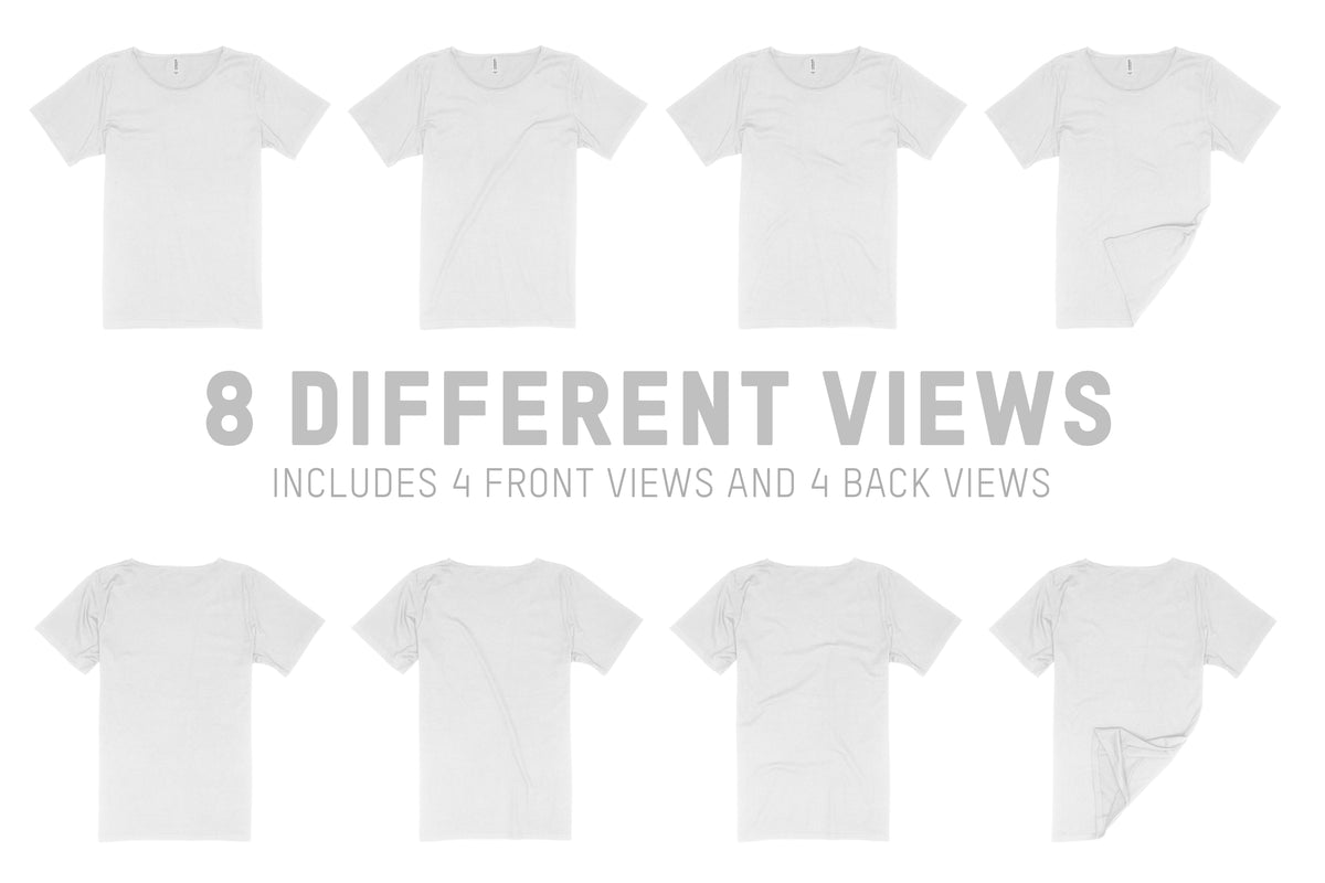 Bella + Canvas 3014 Men's Raw Neck T-Shirt  Mockups