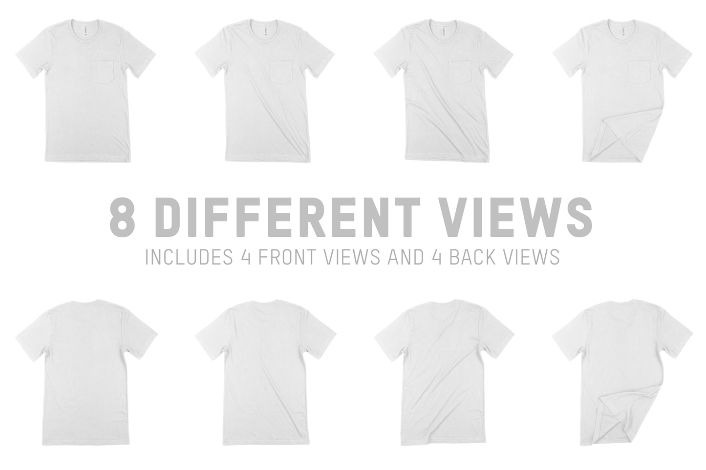 Bella + Canvas 3021 Pocket T-Shirt Mockups