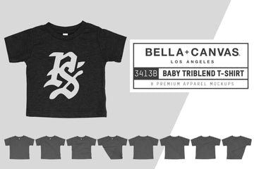 Bella + Canvas 3413B Baby Triblend T-Shirt Mockups
