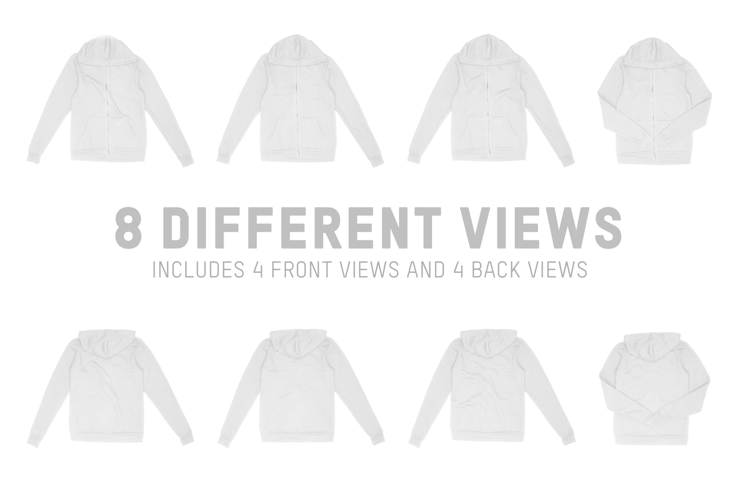 Bella + Canvas 3909 Full Zip Hoodie Mockups