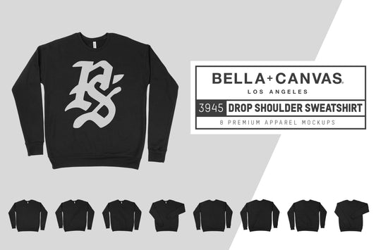 Bella + Canvas 3945 Drop Shoulder Mockups