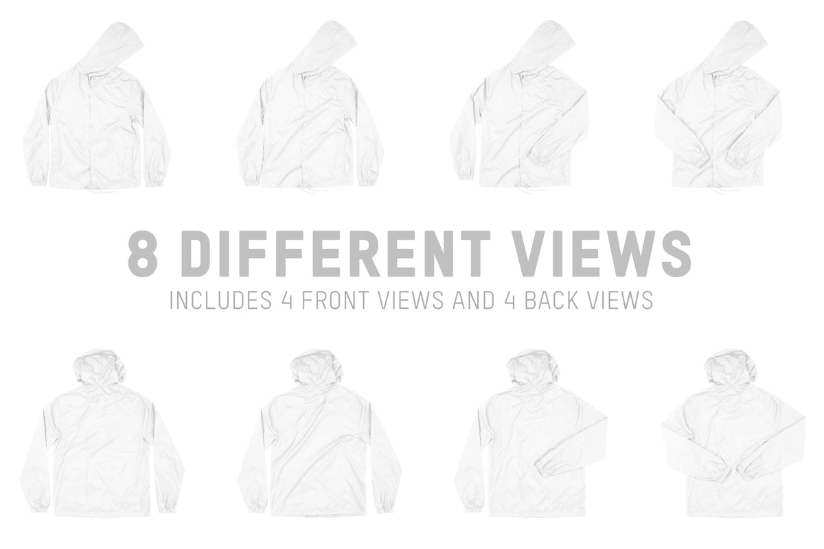Bella + Canvas 3955 Hooded Coach's Jacket Mockups