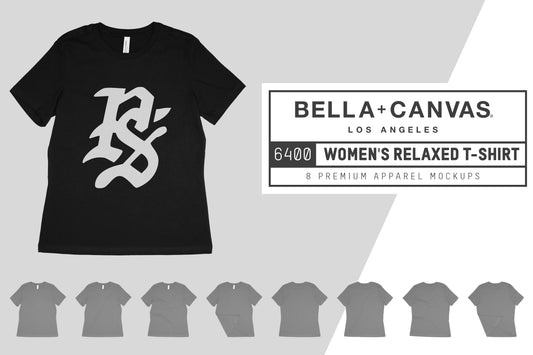 Bella + Canvas 6400 Women's Relaxed T-Shirt Mockups