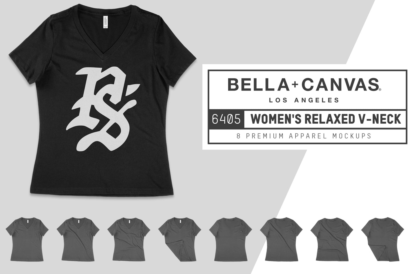 Bella + Canvas 6405 Women's V-Neck Mockups