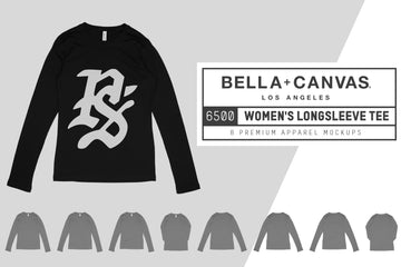 Bella Canvas 6500 Women's Long Sleeve T-Shirt Mockups