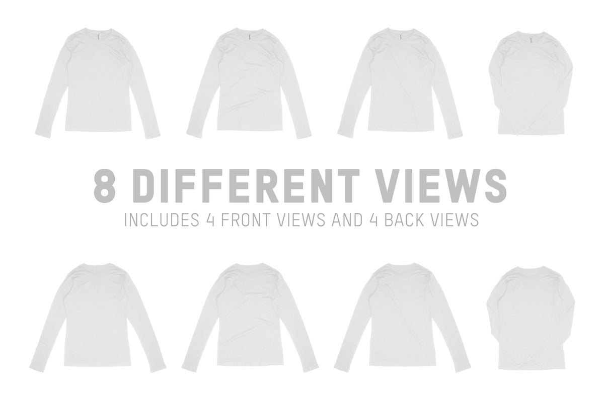 Bella + Canvas 6500 Women's Long Sleeve T-Shirt Mockups