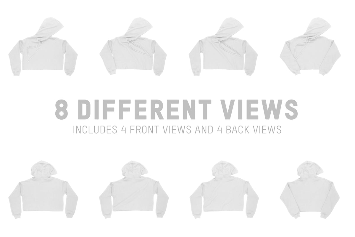 Bella + Canvas 7502 Cropped Hoodie Mockups