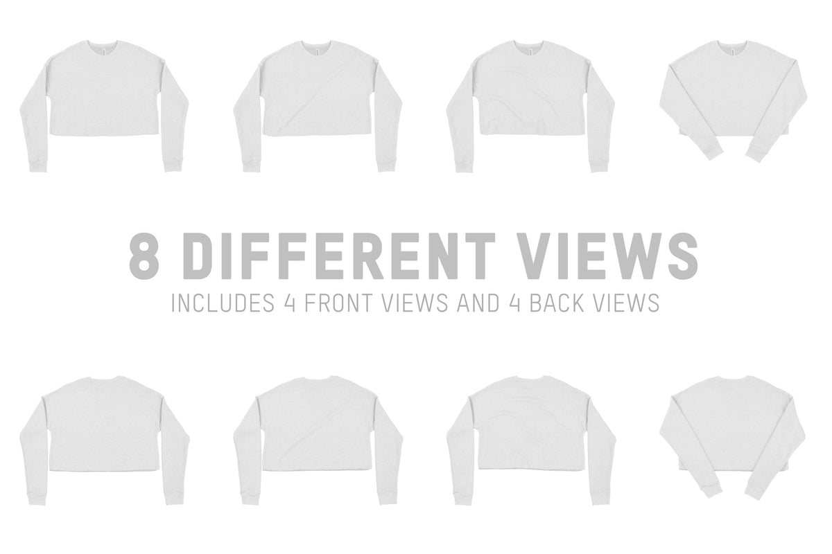 Bella + Canvas 7503 Cropped Sweatshirt Mockups