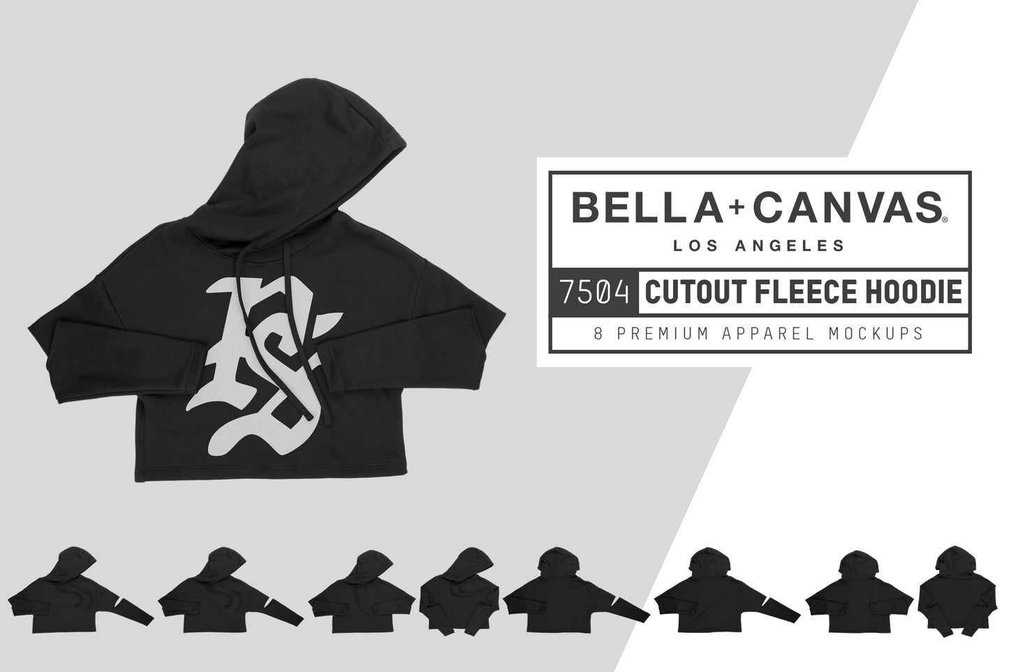 Bella + Canvas 7504 Cutout Hoodie Mockups