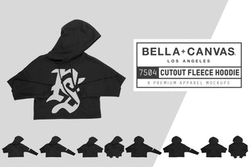 Bella Canvas 7504 Cutout Hoodie Mockups