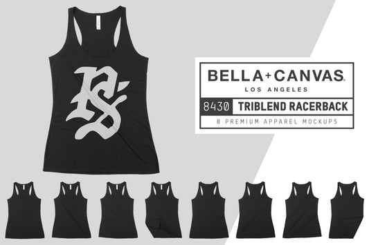 Bella + Canvas 8430 Triblend Racerback Mockups