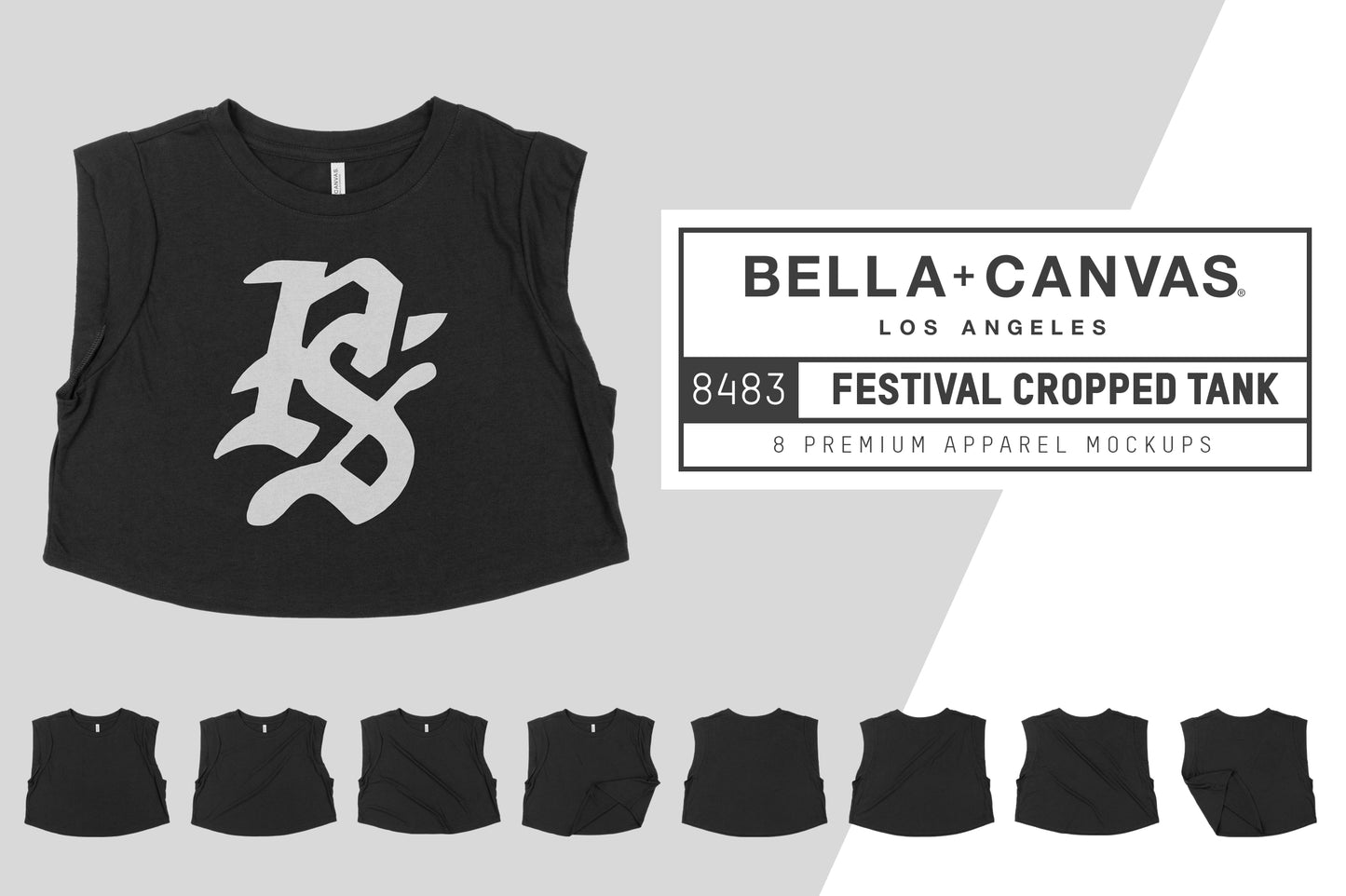 Bella + Canvas 8483 Cropped Tank Mockups