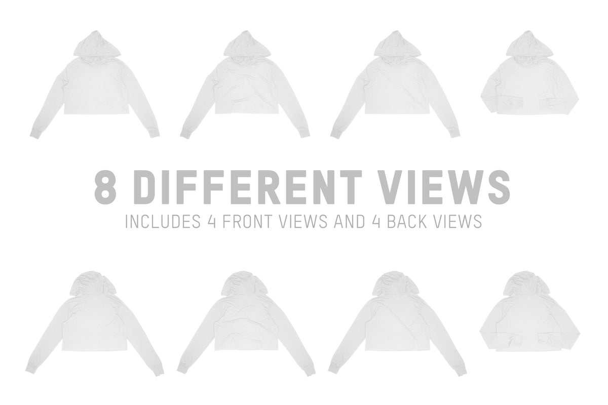 Bella + Canvas 8512 Women's Cropped Hoodie Mockups