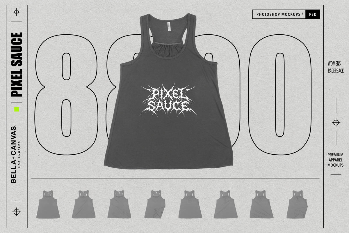 Bella + Canvas 8800 Women's Racerback Mockups