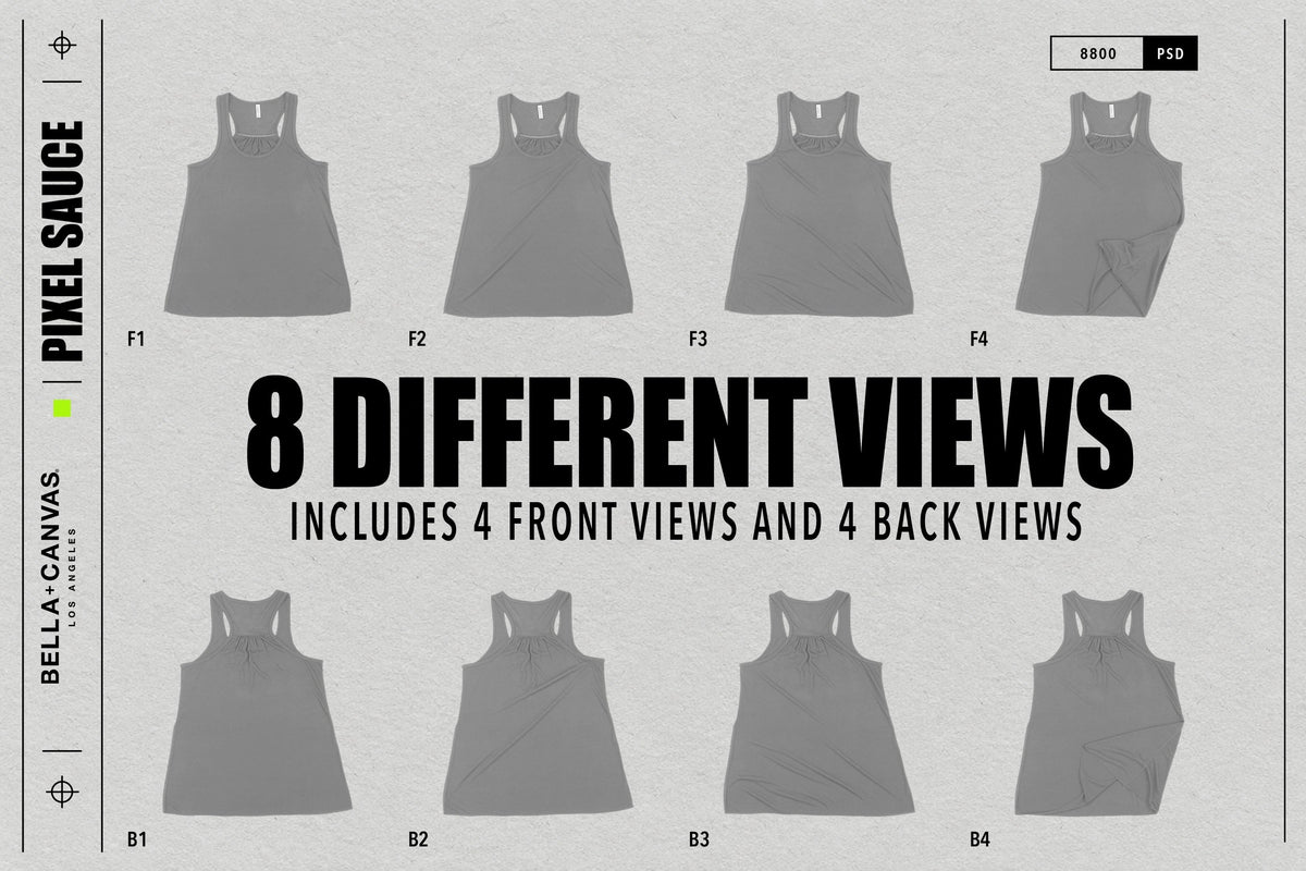 Bella + Canvas 8800 Women's Racerback Mockups