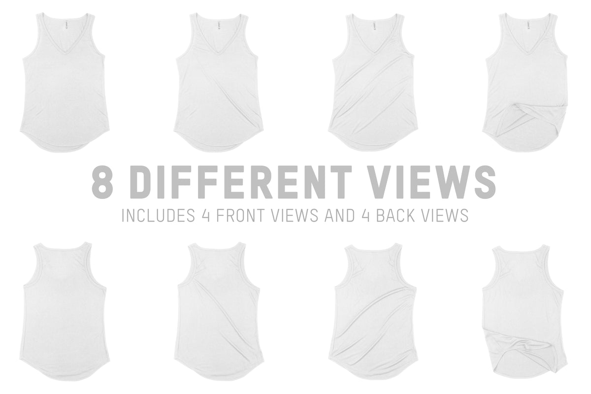 Bella + Canvas 8805 Flowy V-Neck Tank Mockups