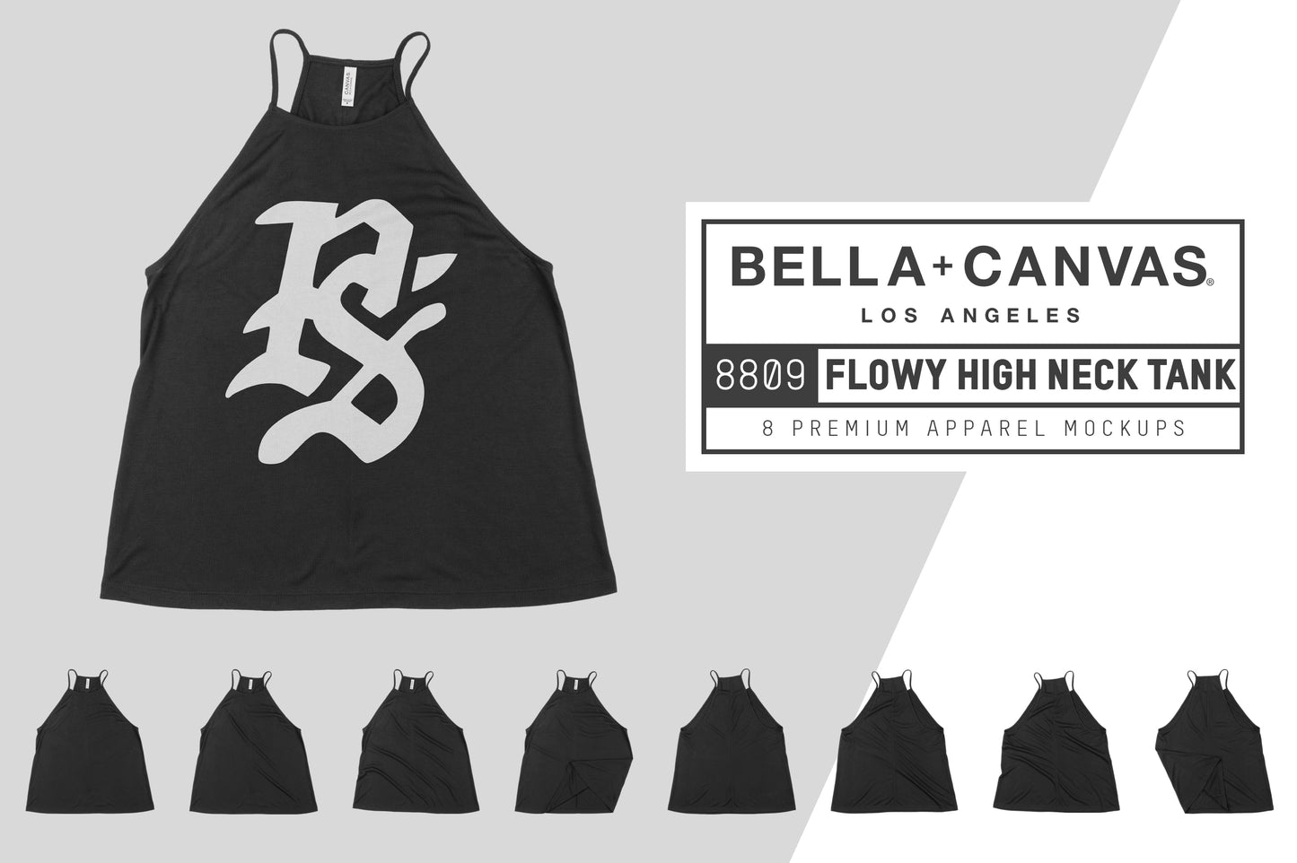 Bella + Canvas 8809 High Neck Tank Mockups