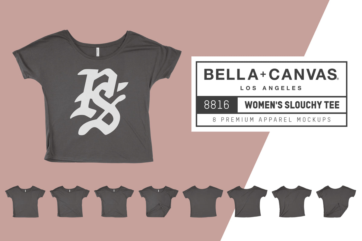 Bella + Canvas 8816 Women's Slouchy T-Shirt Mockups