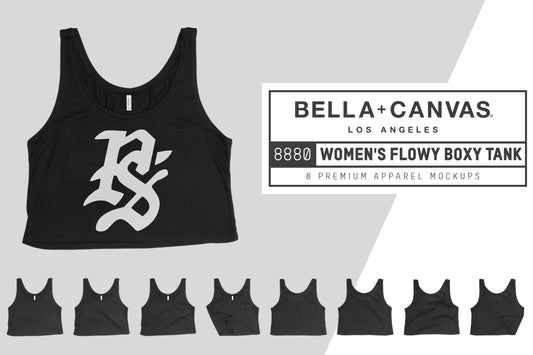 Bella + Canvas 8880 Flowy Boxy Tank Mockups