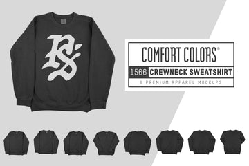 Comfort Colors 1566 Crew Sweatshirt Mockups