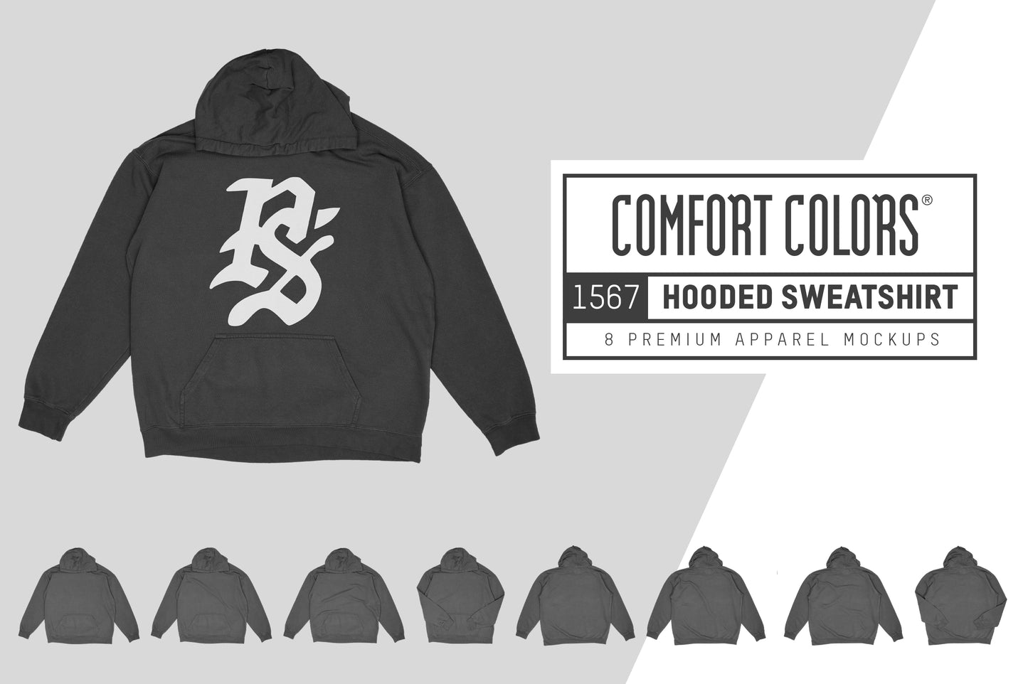 Comfort Colors 1567 Hooded Sweatshirt Mockups