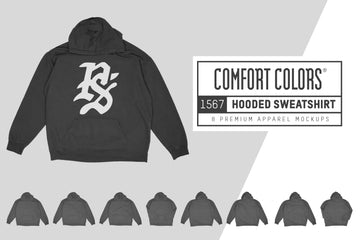 Comfort Colors 1567 Hooded Sweatshirt Mockups