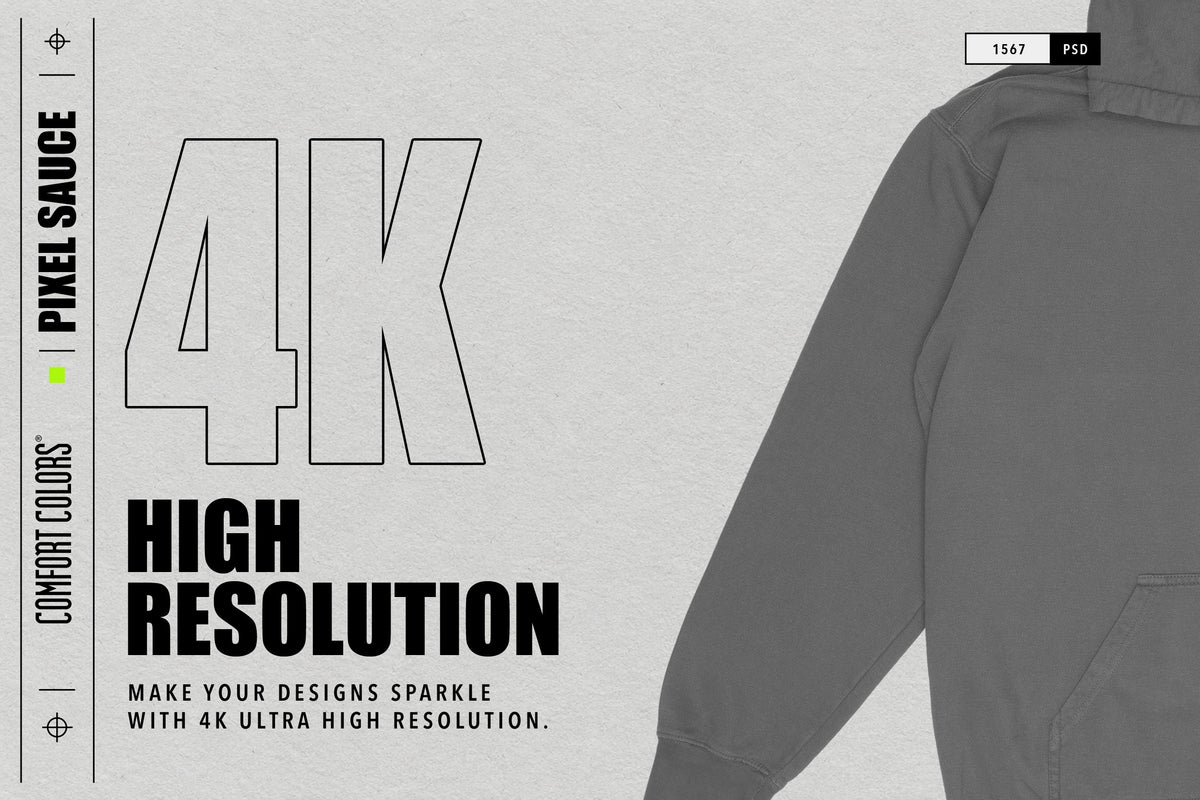 Comfort Colors 1567 Hooded Sweatshirt Mockups