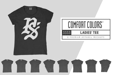 Comfort Colors 3333 Ladies' T-Shirt Mockups