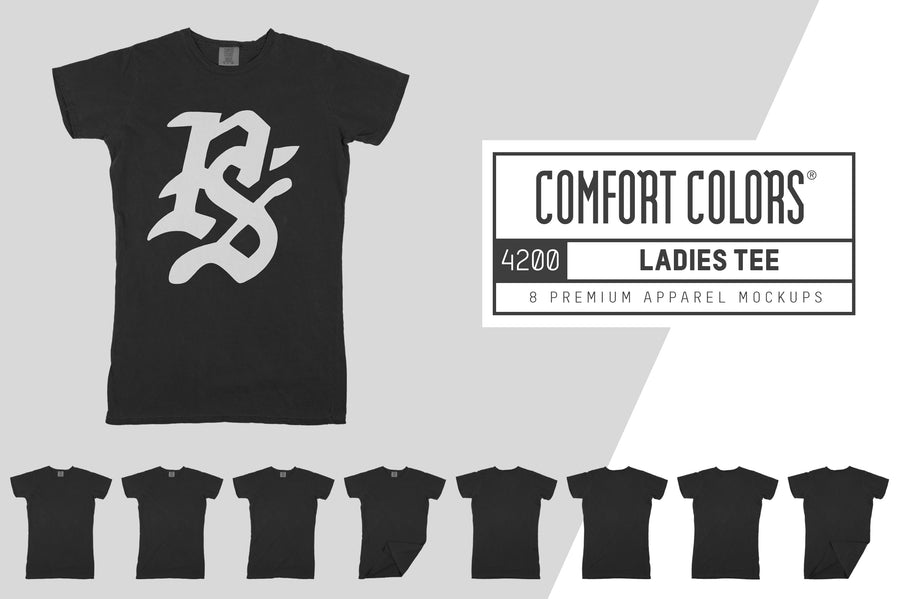 Comfort Colors 4200 Ladies T-Shirt Mockups