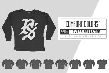 Comfort Colors 6054 Oversized LS T-Shirt Mockups