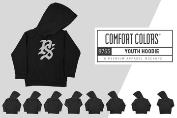 Comfort Colors 8755 Youth Hoodie Mockups