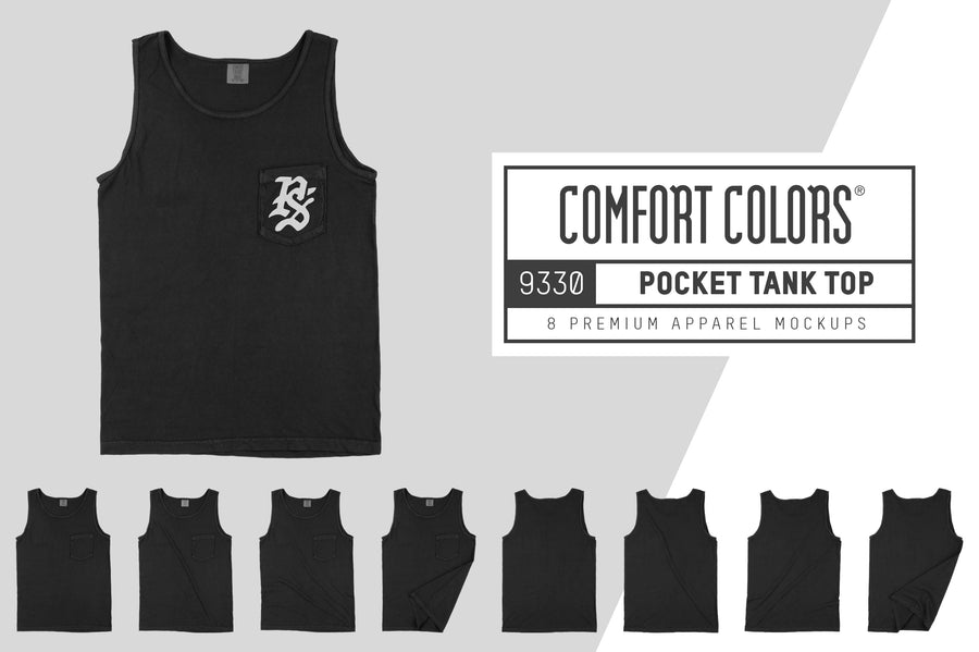 Comfort Colors 9330 Pocket Tank Top Mockups