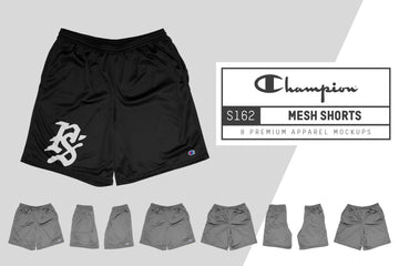 Champion S162 Mesh Shorts Mockups