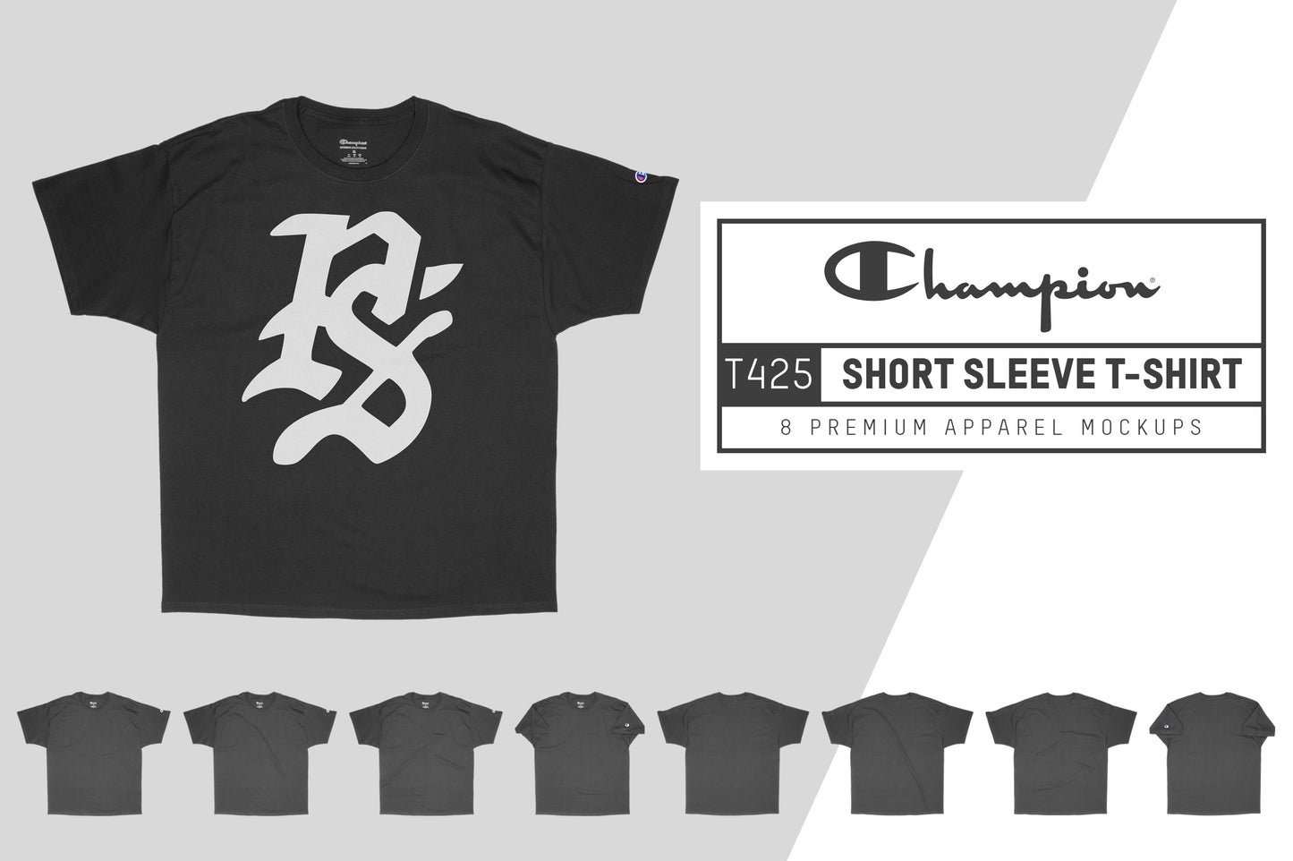 Champion T425 Short Sleeve T-Shirt Mockups