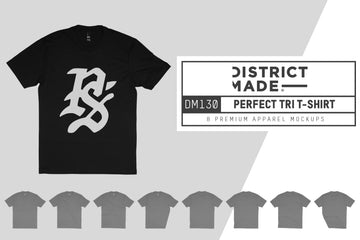 District Made DM130 Perfect Tri T-Shirt Mockups