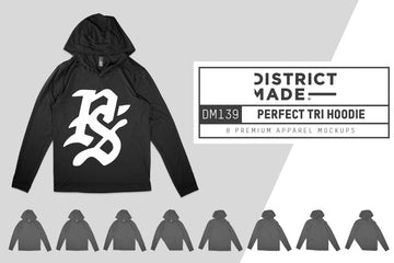 District Made DM139 Perfect Tri Hoodie Mockups