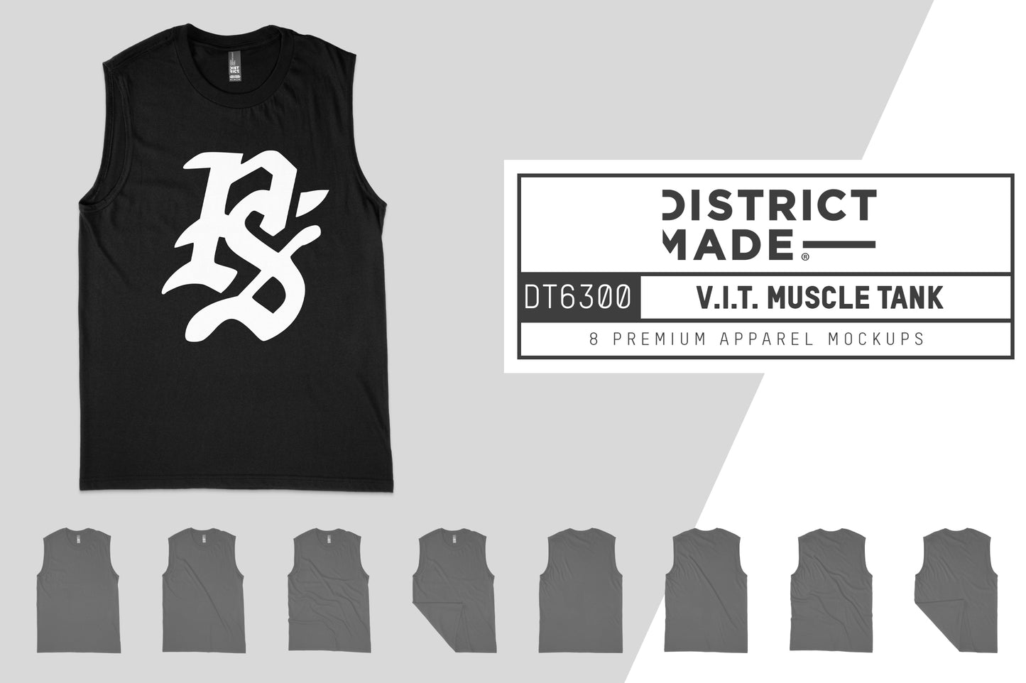 District Made 6300 VIT Muscle Tank Mockups