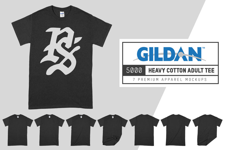 Gildan 5000 Heavy Cotton Adult T-Shirt Mockups