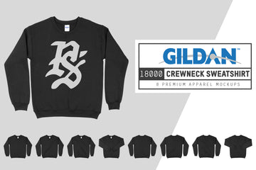 Gildan 18000 Crewneck Sweatshirt Mockups
