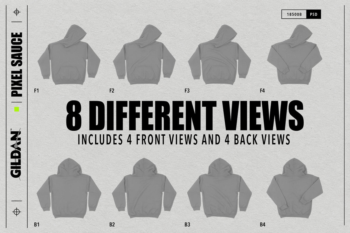 Gildan 18500B Youth Hoodie Mockups