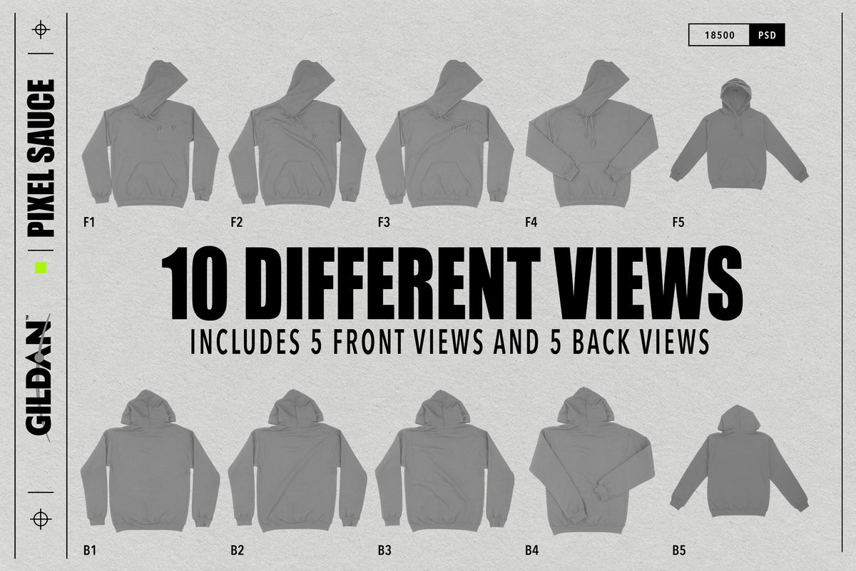 Gildan 18500 Hooded Sweatshirt mockup image 6